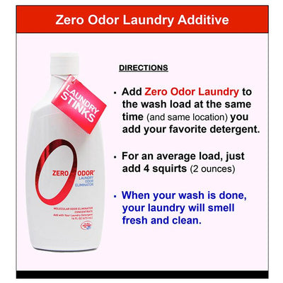 Zero Odor Laundry Odor Eliminator Concentrate, 16-ounce